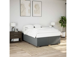 Vidaxl Estrutura De Cama Sem Colchão 140x200 Cm Tecido Cinzento-escuro