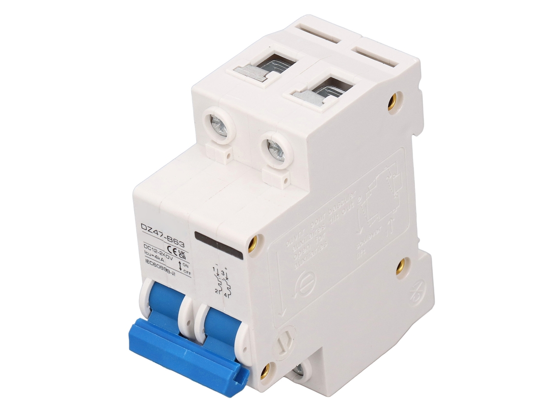 Laxiscreed Disjuntor Fotovoltaico Dc 2p Alta Sensibilidade Proteção Contra Sobrecarga
