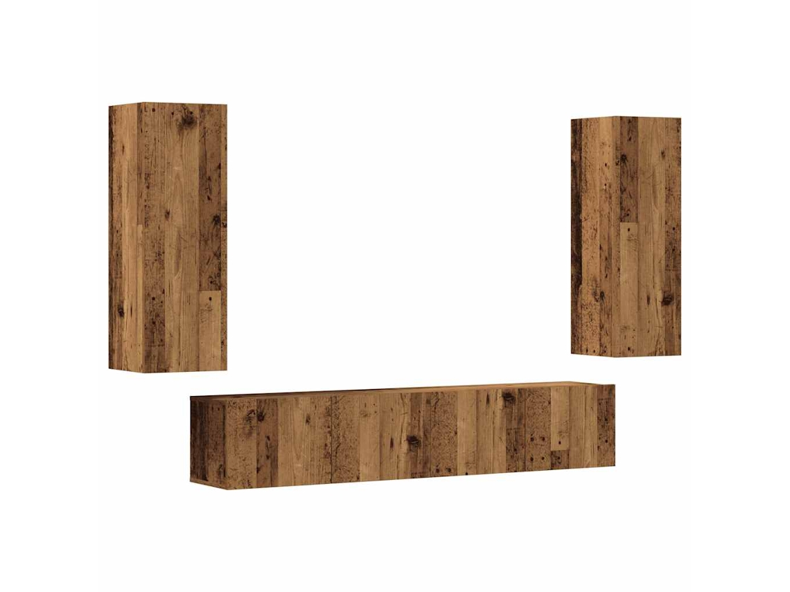 Tv Cabinet Set, Tv Cabinet Sets Vidaxl Marrom Madeira Processada (n/a)