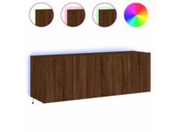 Conjunto de Móveis de Parede para Tv com Luzes Led 2 Pcs Carvalho Castanho MAISON EXCLUSIVE