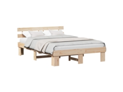 Estrutura da Cama com Cabeceira Natural 140 X 200 Cm MAISON EXCLUSIVE
