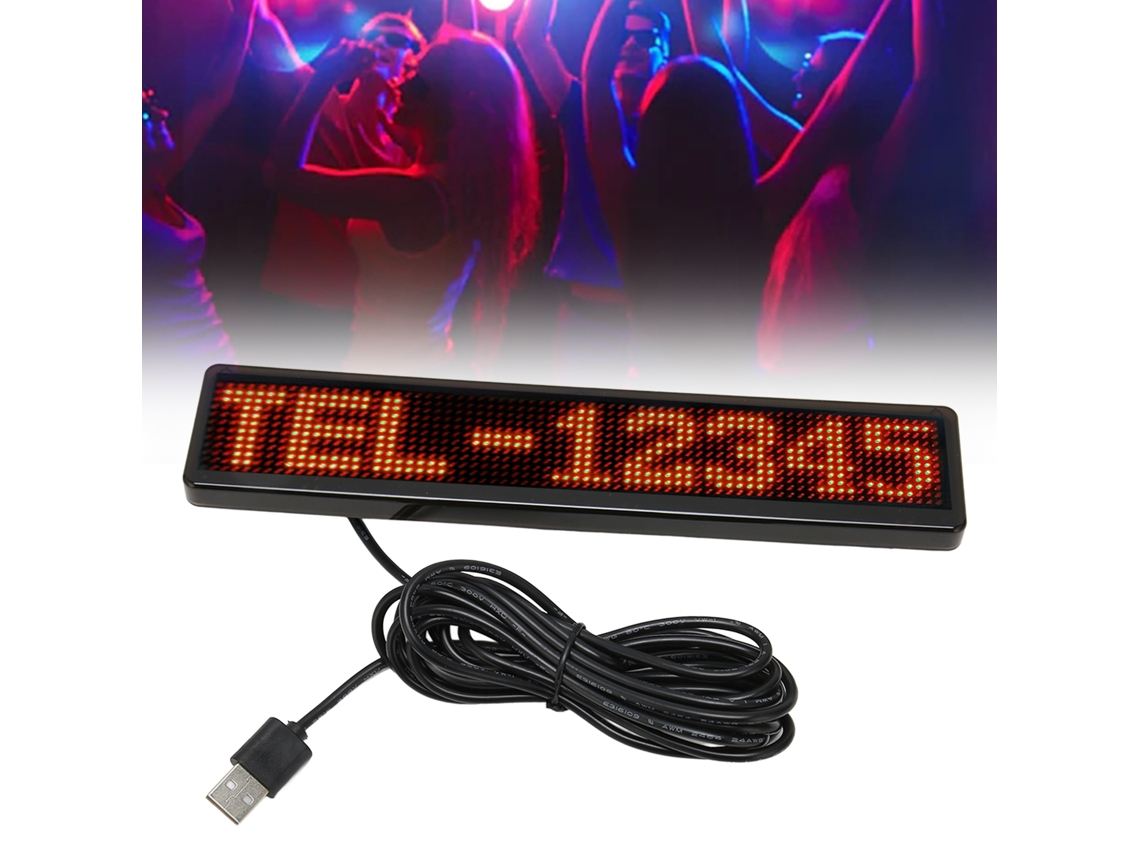 Painel De Led Matrix 12x72 Pontos Com Controle Por Aplicativo Bluetooth, Letreiro De Led Programável E Rolante Para Lojas, Carros, Bares E Hotéis