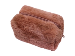 Estojo De Pelúcia Novo Para Meninas Bolsa De Mão Bolsa Cosmética Portátil De Cor Doce Café ZMDECQNA