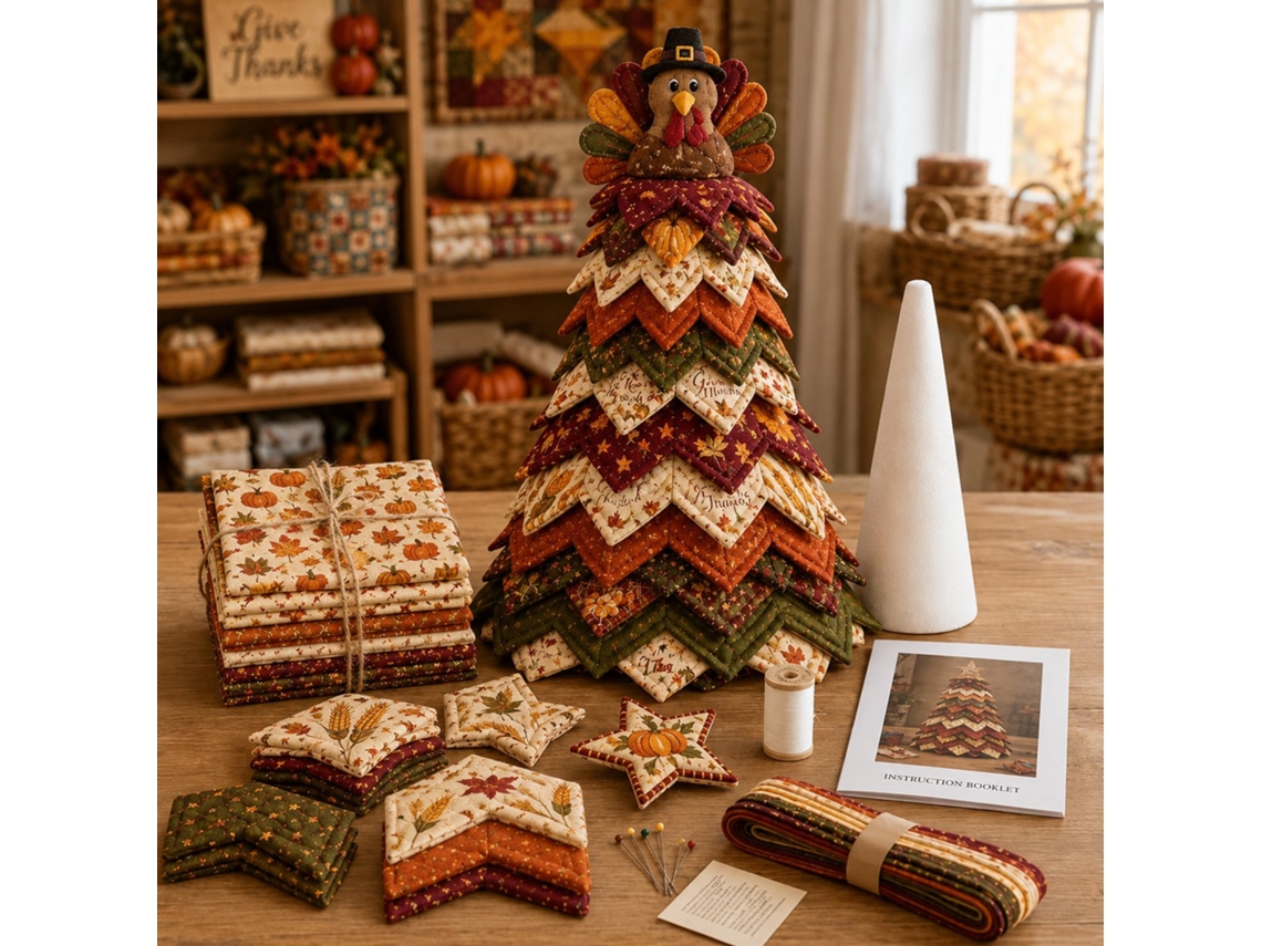 Kit Diy Árvore De Acolchoada Em Patchwork - Decoração Hibbent