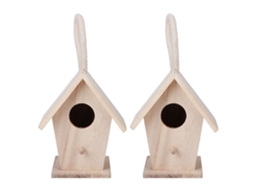 2pcs casa de pássaros de madeira para pendurar, box de nidificação decorativo para jardim exterior