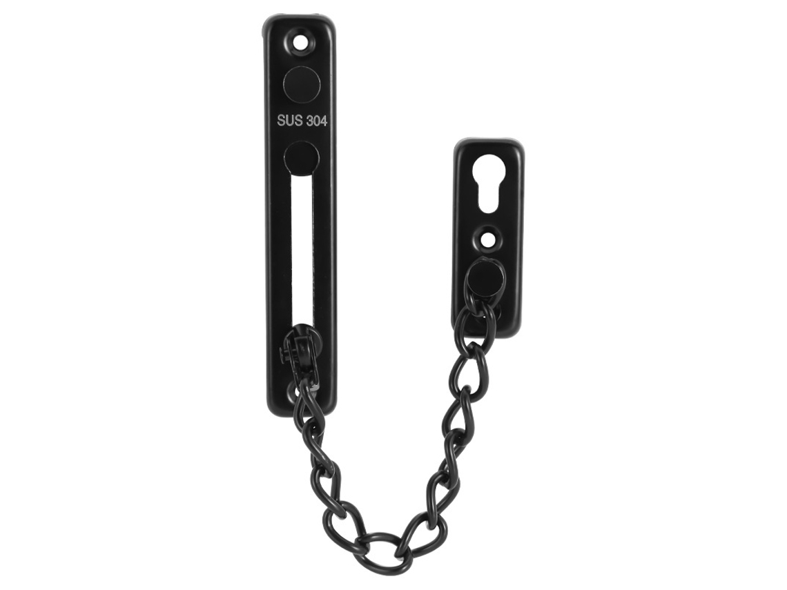Corrente De Segurança Para Porta, Aço Inoxidável Fechadura Porta Compatível Com Portas E Janelas Casa, Hotel - Preta
