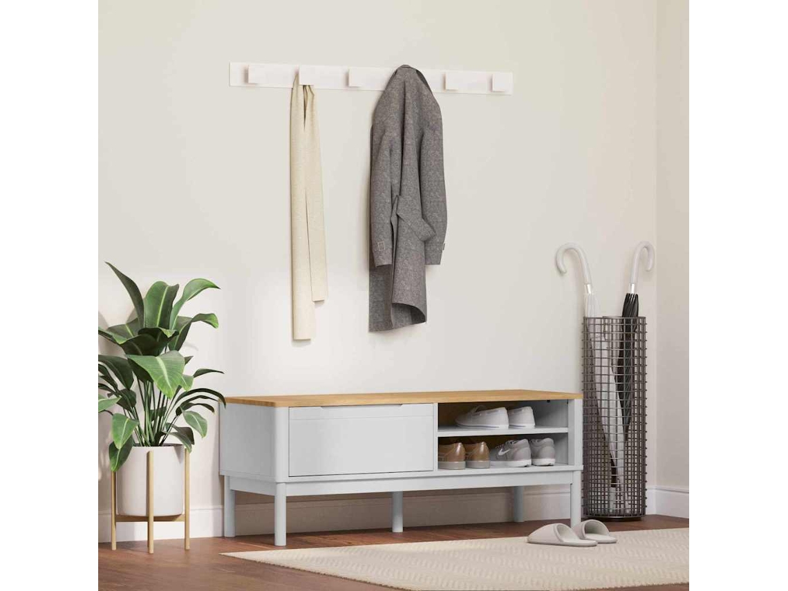 Vidaxl Banco De Corredor Floro Branco 115 X 40 X 45 Cm