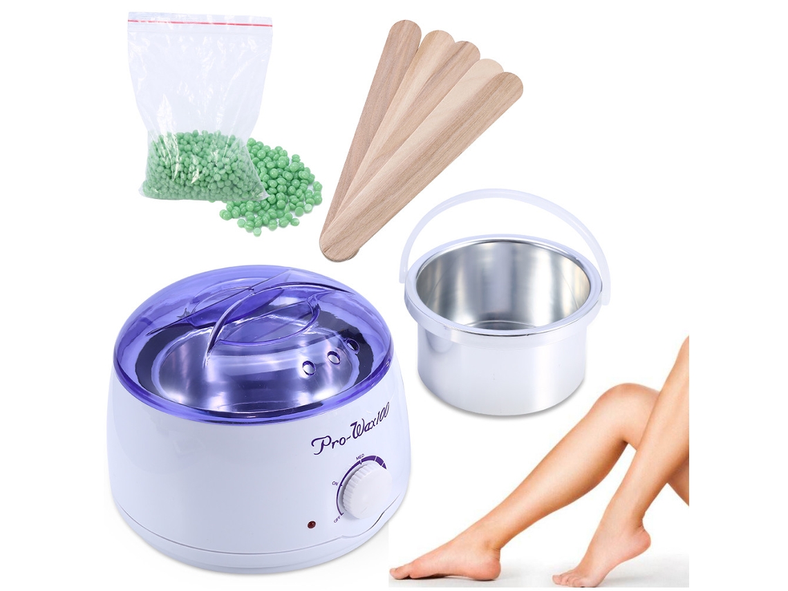 2026 kit de Cera Profissional com Aquecedor, 100g de Cera Brasileira para Depilação (maçã)