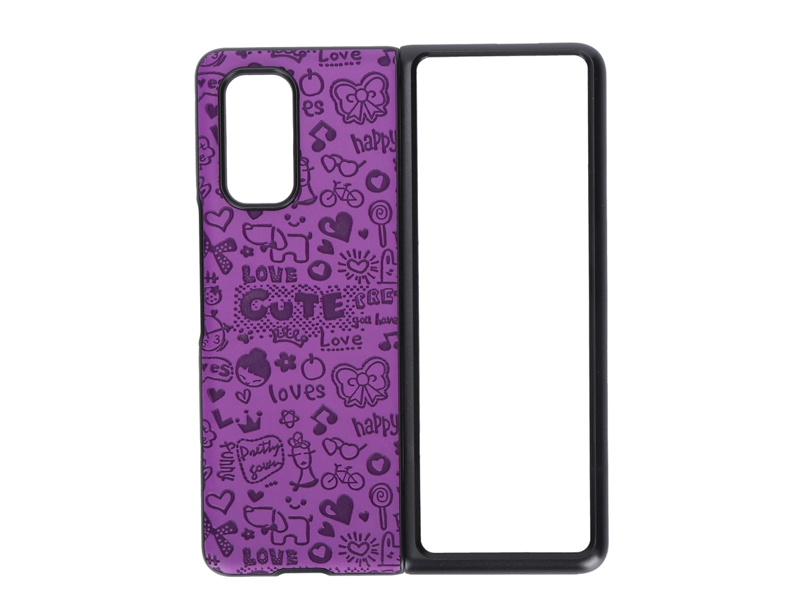 Aetheria capa de Telefone Xiaomi Mix Fold com Padrão Little Witch em Couro Abs Proteção Completa Roxa