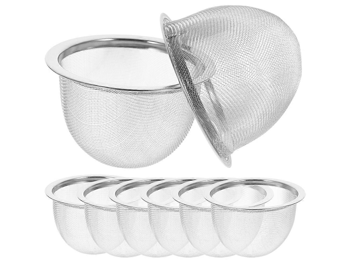 Infusor De Chá Malha Fina Em Aço Inoxidável, Fácil Limpar, Conjunto 8 Peças Para Preparo Prata Aquaforge (lgl)