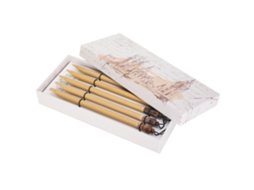 Kit De 5 Piezas De Pluma De Bambú Vintage Hecha A Mano Para Caligrafía, Dibujo Y Pintura, Para Utensilios Escolares Con Punta.