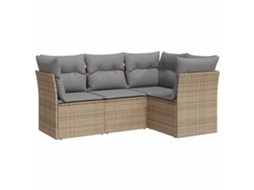 Garden Sofa Set, Garden Sofa Sets Vidaxl Bege Rattan / Vime (n/a)