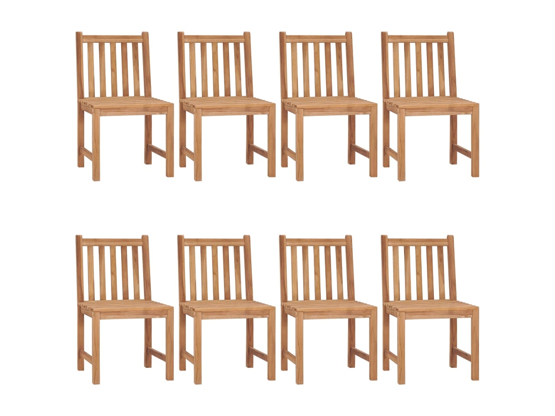 Conjunto de 8 Cadeiras de Jardim com Almofadões Madeira de Teca Maciço MAISON EXCLUSIVE