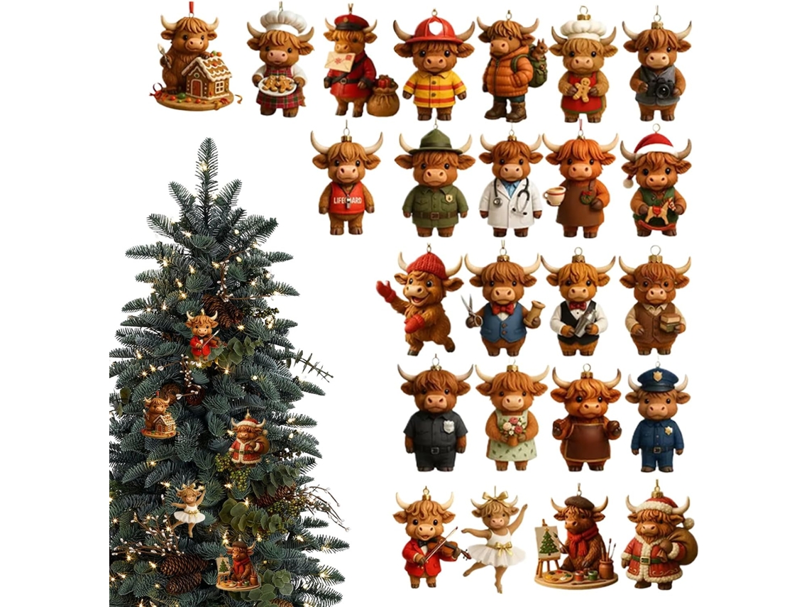 Decorações De Natal Encantadoras Para O Advento De 2025 Com O Tema "vaca Das Terras Altas" |