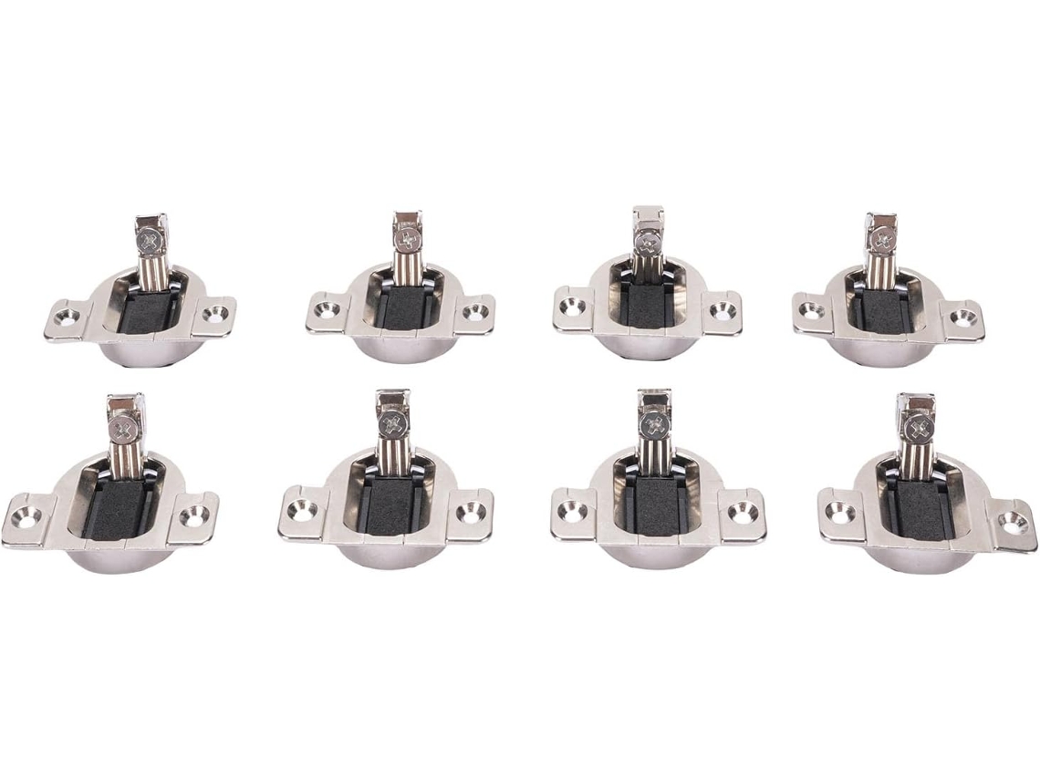 Conjunto De 8 Dobradiças Compactas 33cm Com Fechamento Automático 110 Graus, Em Liga De Zinco, Para Substituição Por
