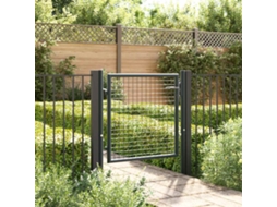 Vidaxl Portão De Jardim Em Tela De Aço Galvanizado 100x75 Cm Cinza