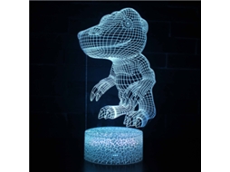 Luminária Noturna 3d Colorida da Série Dinossauro 2 com Controle Remoto de Led BRILVIBERA
