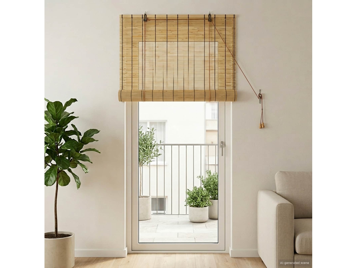 Vidaxl Estores De Rolo Natural 80 X 220 Cm Junco