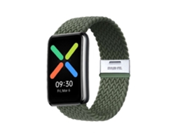 Bracelete Pulseira Entrançada Flexível para Oppo Watch Free Verde