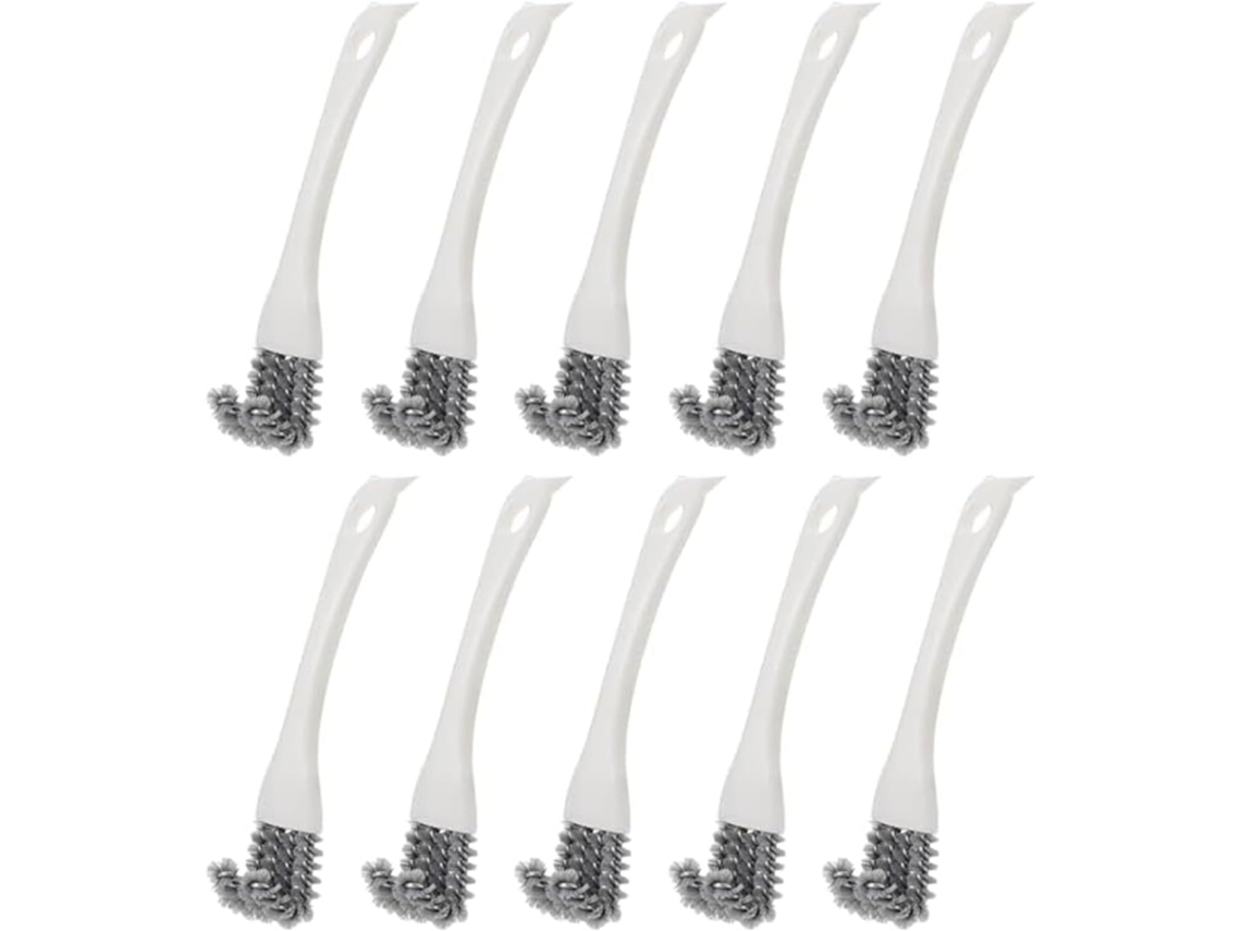 Conjunto De 10 Escovas Brancas Para Churrasco Com Cabos