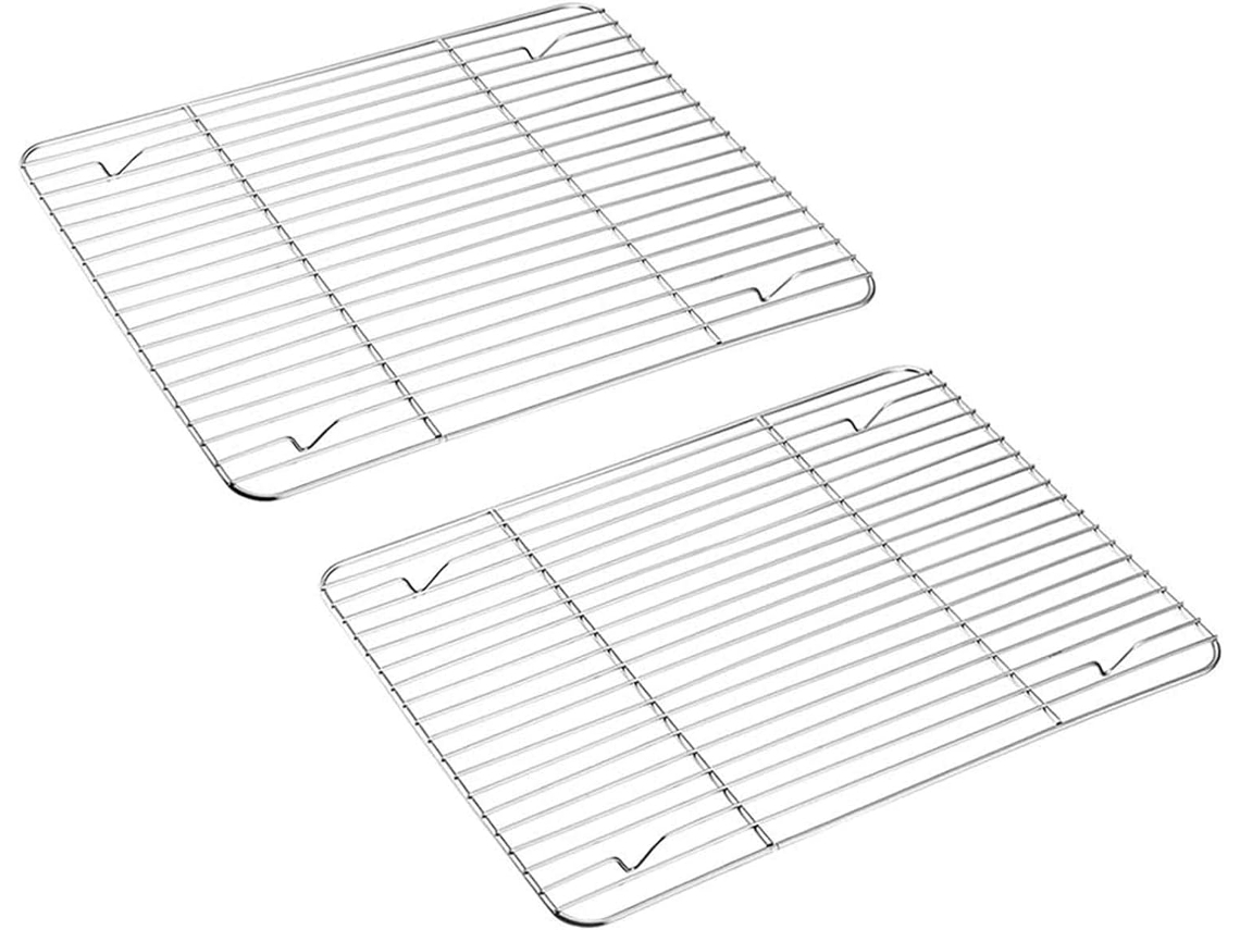 Grade De Resfriamento De 2 Peças Grade De Bolo De Aço Inoxidável Para Assar Assar Sem Ferrugem E Lavável Na Lava Louças 40 X 30 Cm Veanxin