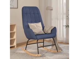 Vidaxl Cadeira De Baloiço Tecido Azul