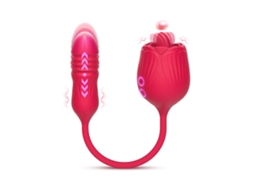 Vibrador para mulheres, estimulador de lambedura de clitóris com plugue de pulso e vibração, mamilo de clitóris 4 em 1, vermelho