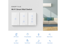 Laxiscreed Interruptor De Parede Inteligente Sonoff Com Controle Duplo E Wifi Português