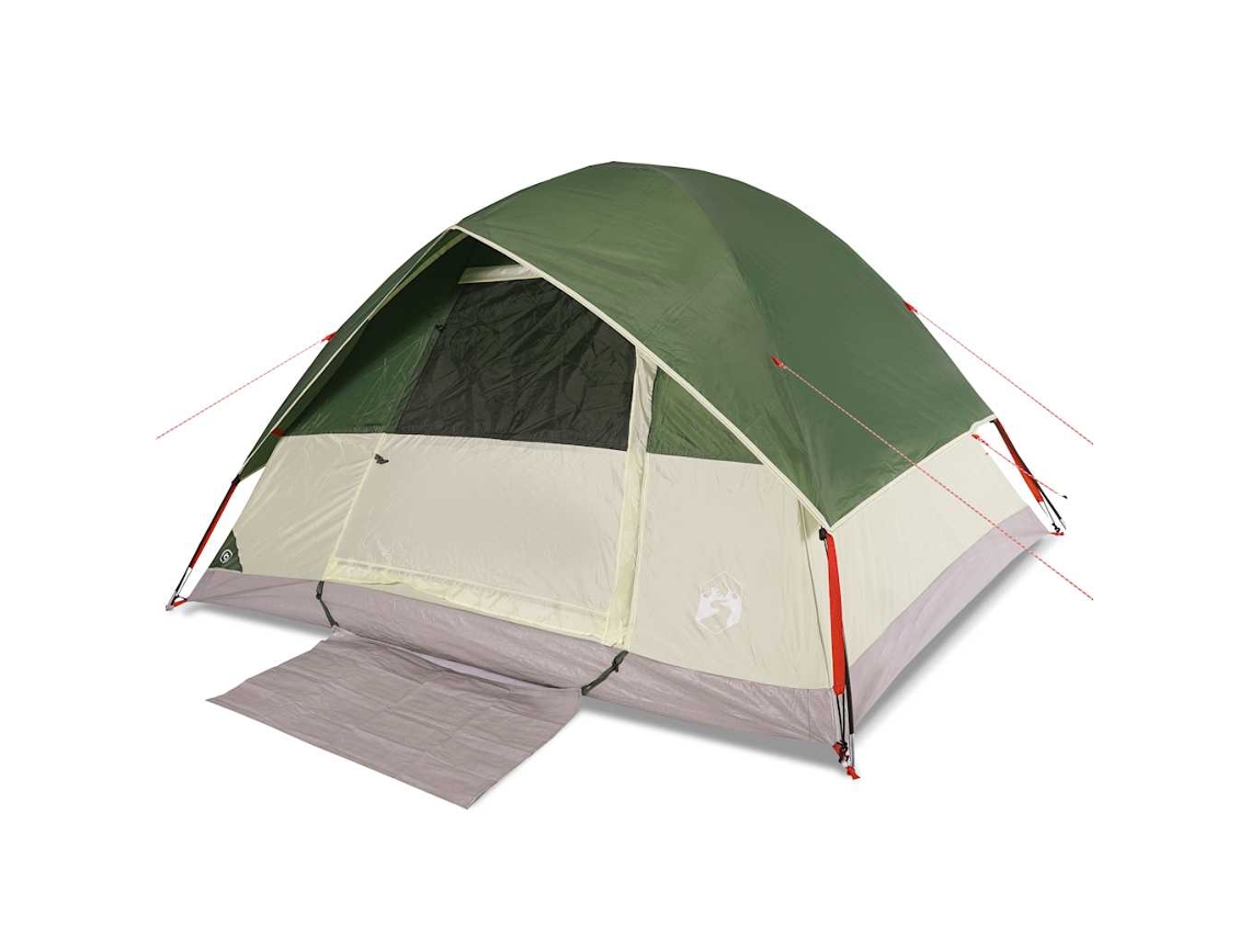 VIDAXL Tenda Familiar em Cúpula para 6 Pessoas Impermeável Verde