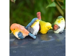 Figurinhas de Pássaros de Resina Nova Line, 4 peças, decoração de jardim | S/MARCA