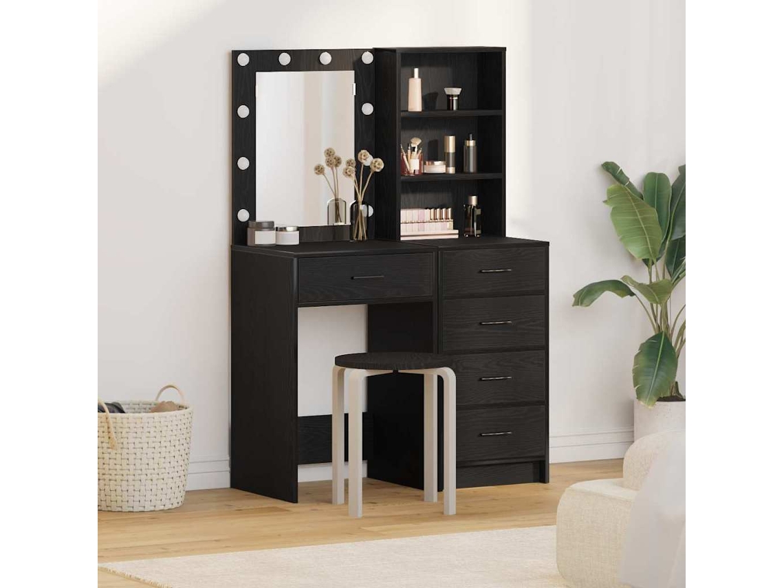Vidaxl Mesa De Vestir 2 Unid. Preto 50 X 41 X 135 Cm
