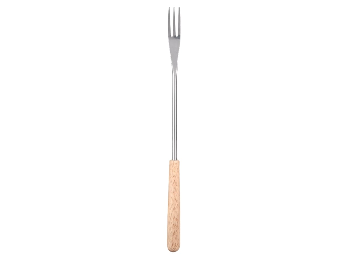 Garfo De Churrasco Com Cabo De Madeira 26.5cm Camping
