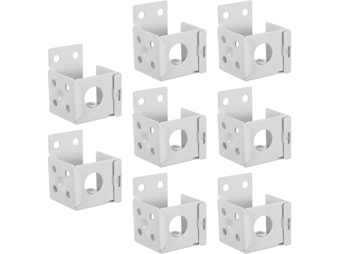 Suportes De Metal De 1 Polegada Para Varão De Cortina, 8 Peças, Perfil Baixo, Brancos, Para Trilhos