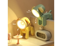 Rebe lâmpada de Leitura Led Recarregável com Braços Flexíveis Luz Suave Adorável Decoração de Mesa Cão Ou Veado Cachorrinho Amarillo