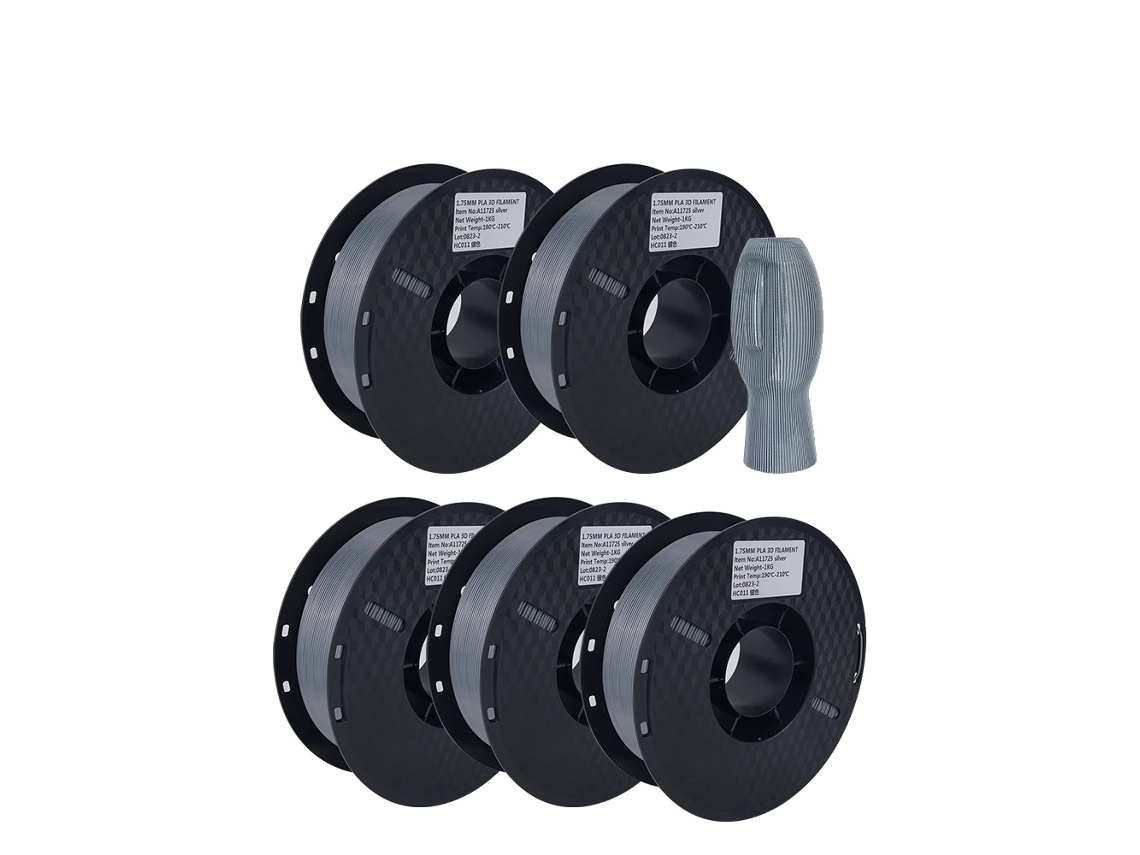 Fio Para Impressora 3d, Cores Misturadas, Material Pla, 5 Kg De Prata Slowmoose