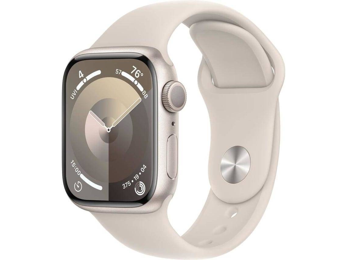 APPLE Watch Series 9 GPS 41 mm Luz das Estrelas com Bracelete Desportiva Luz das Estrelas (Outlet Grade A - Tamanho: S/M)