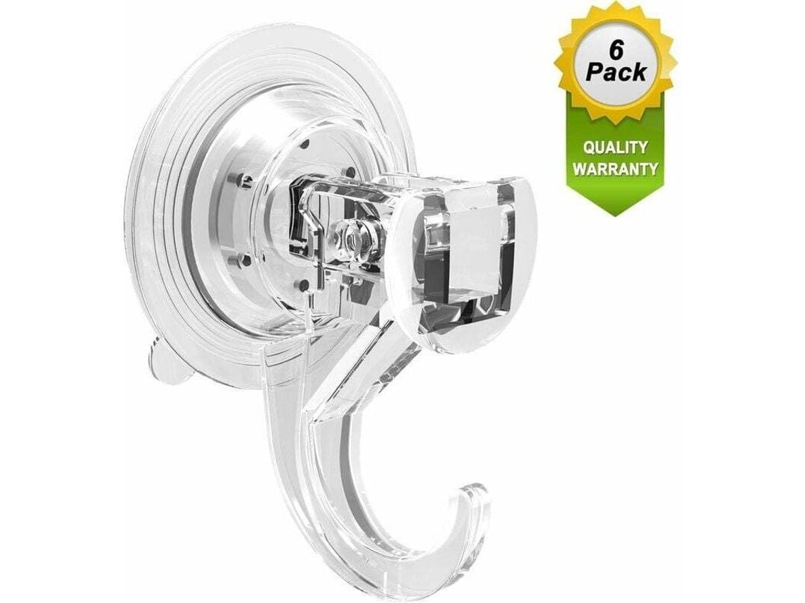 Conjunto de 6 Ganchos Ventosa Sem Furos. Suporta Até 5 Kg. Sucção a Vácuo Muito Fortes para Janelas Cozinha e Banheiro. Transparentes BRILVIBERA