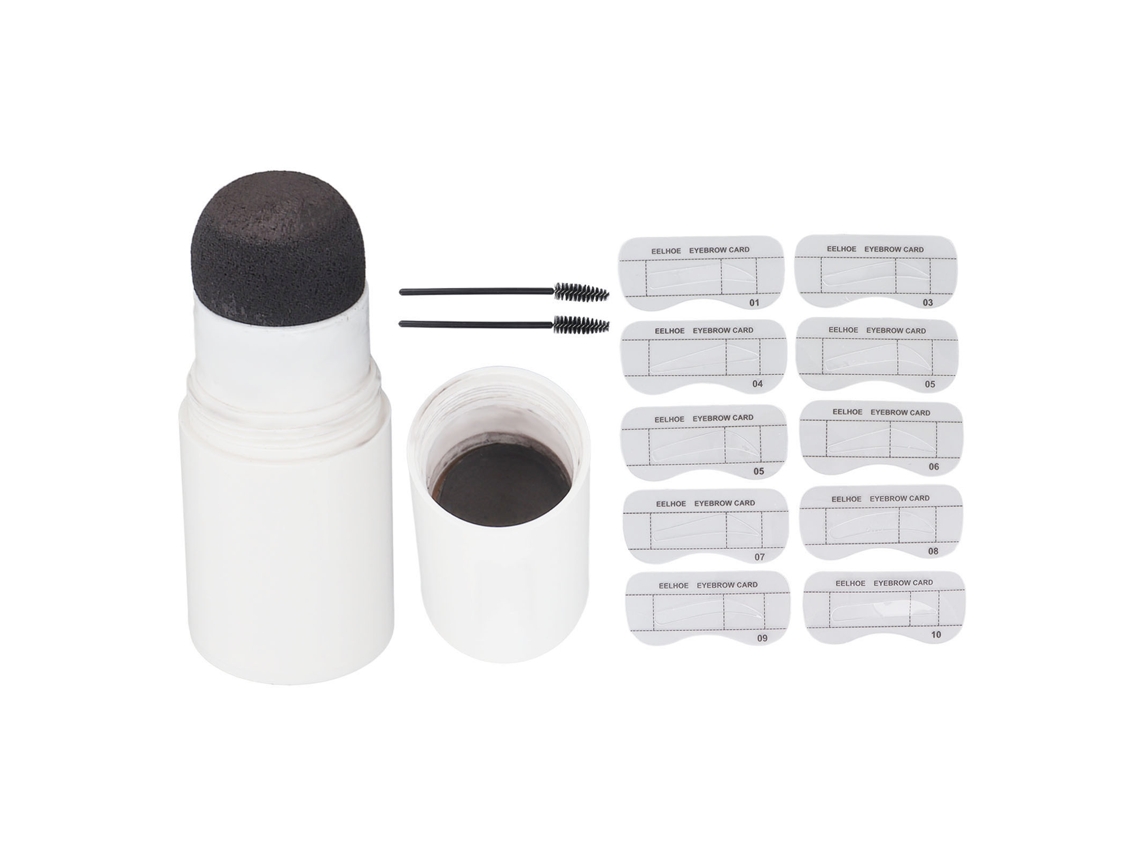 Kit De Pó Para Sobrancelhas Preto Com 10 Estênceis Para Mulheres