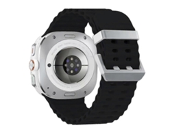 Pulseira De Silicone Ocean Com Fivela Dupla Prateada Para Samsung Galaxy Watch Ultra 47mm