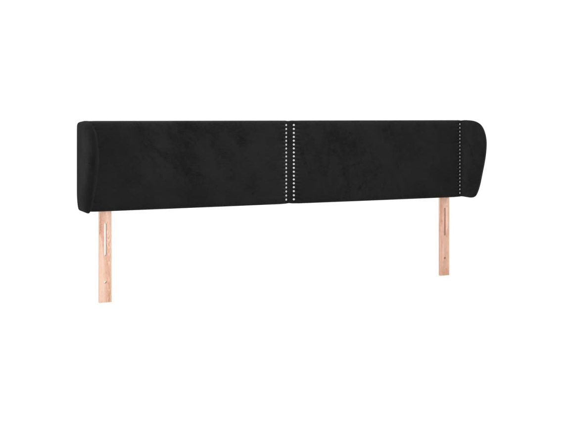 Headboard, Headboards Vidaxl Preto Veludo (183 X 23 X 78/88 Cm)