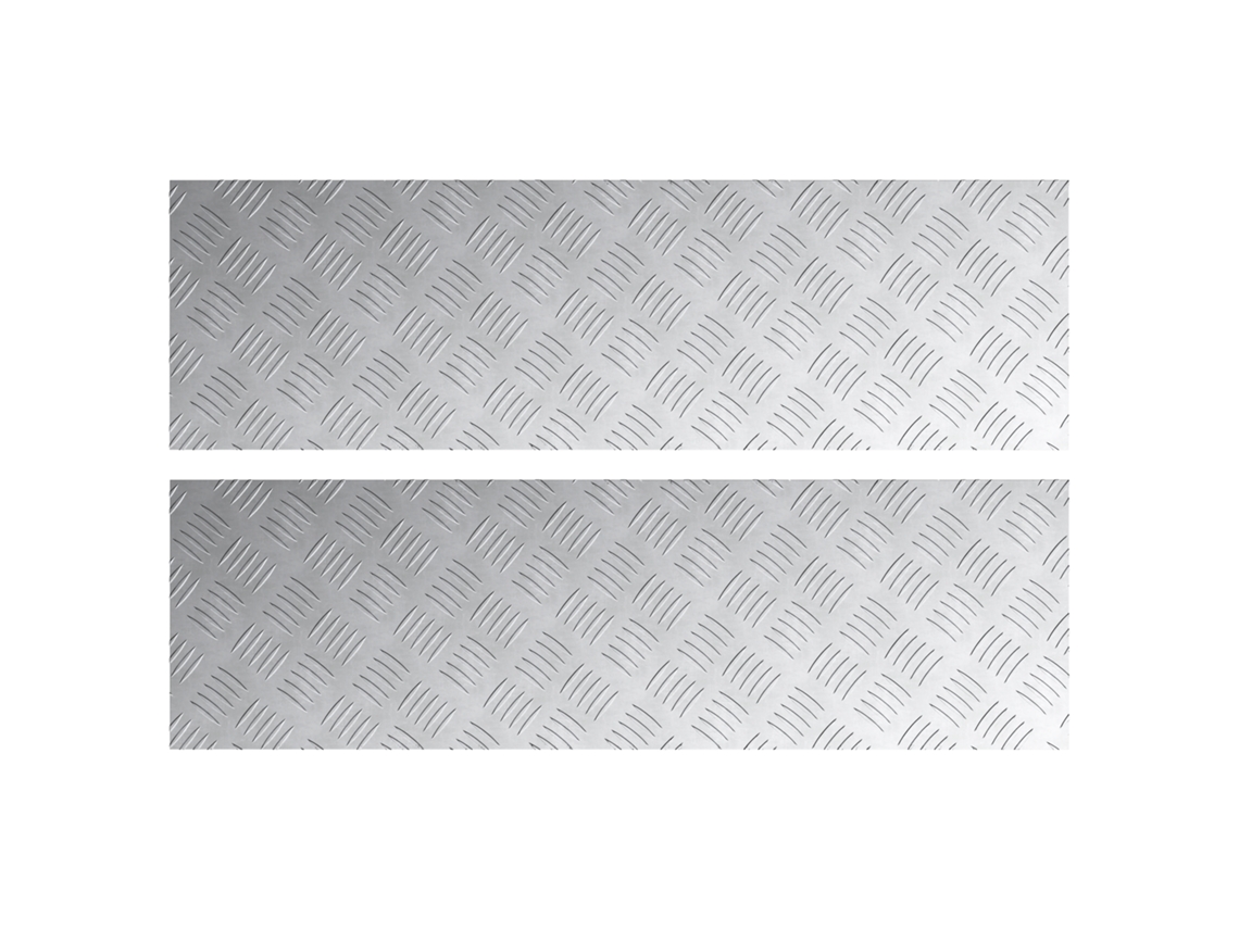 Conjunto 2 Degraus De Escada Vidaxl Prateado Alumínio (100 X 30 Cm)