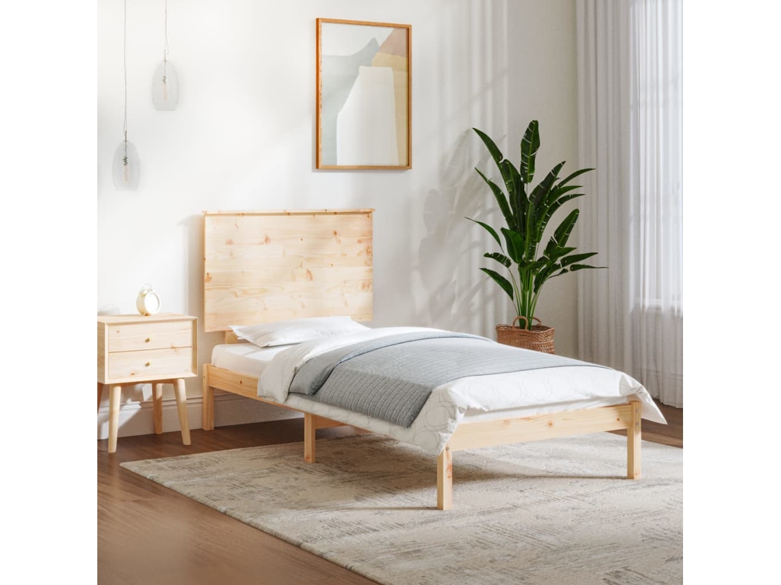 Estrutura Cama Pequena Solteiro 75x190 Cm Madeira Maciça