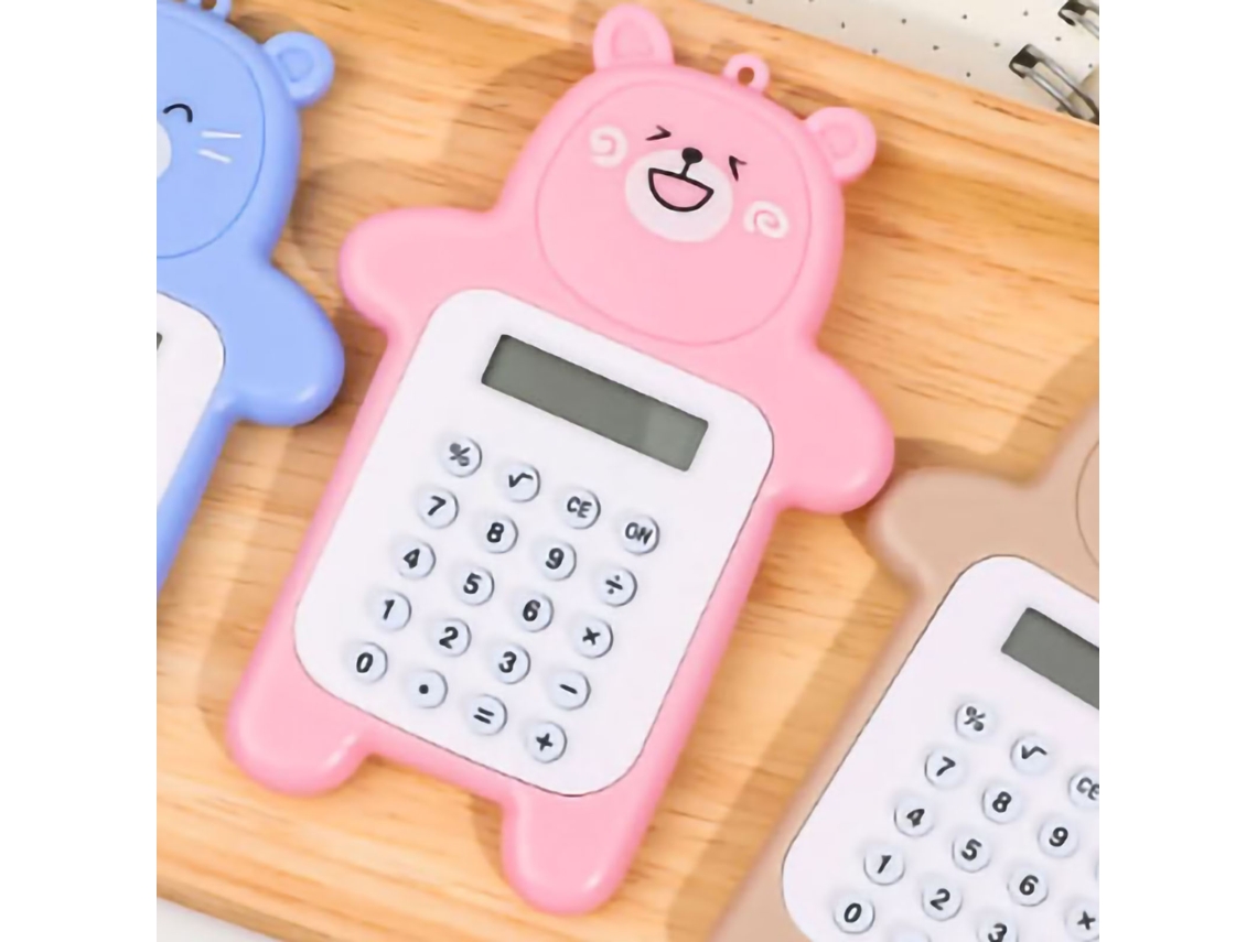 Calculadora Portátil Mini Oso Lindo De 8 Dígitos Para Estudiantes, Regalo Rosa