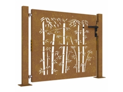 Portão de Jardim 100x75 Cm Aço Corten Design Bambu MAISON EXCLUSIVE