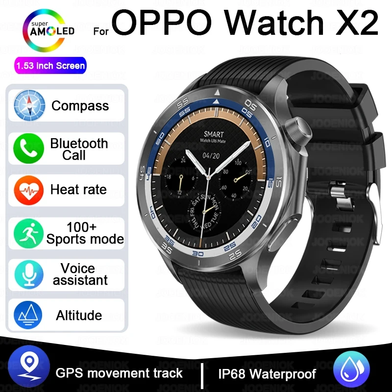 (preto) Smartwatch Com Tela Amoled Hd, Gps, Ideal Para Esportes Ao Ar Livre E Atividades Físicas.