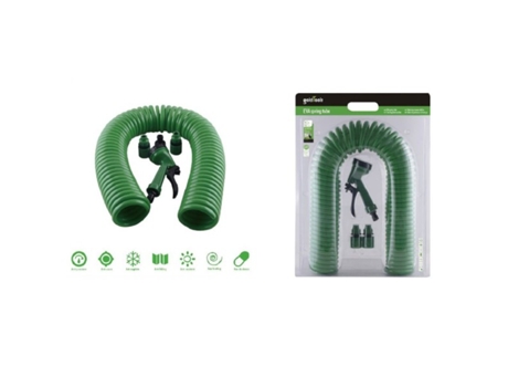 Mangueira de Mola Espiral 7.5 Metros com Pistola de Rega Bomba de Jardim 57517 KAELA