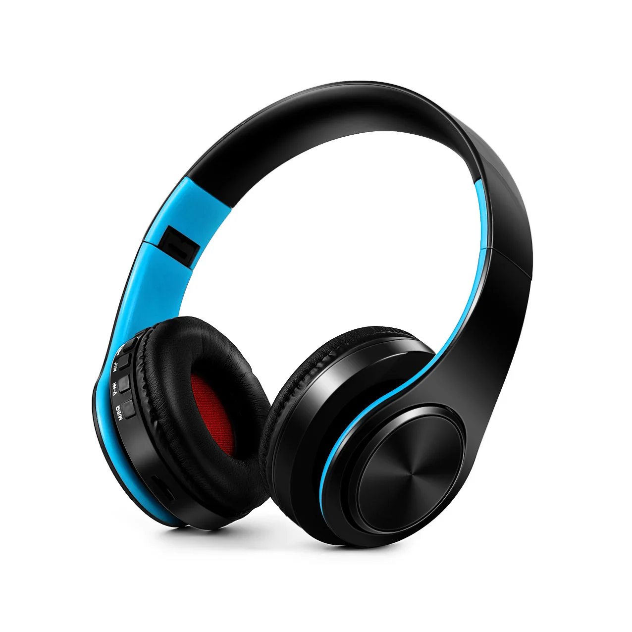 (preto E Azul) Fone De Ouvido Estéreo Bluetooth Sem Fio Com Microfone Embutido