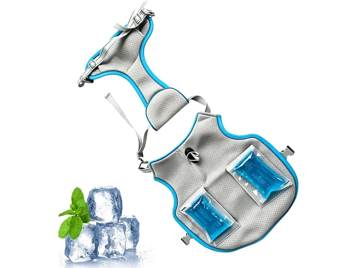 Camiseta Refrescante Cães Com Bolsa De Gelo, Roupa Ajustável E