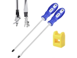 Chave De Fenda Phillips Ph2 Com Ponta Longa 20 Cm E Plana, Conjunto 2