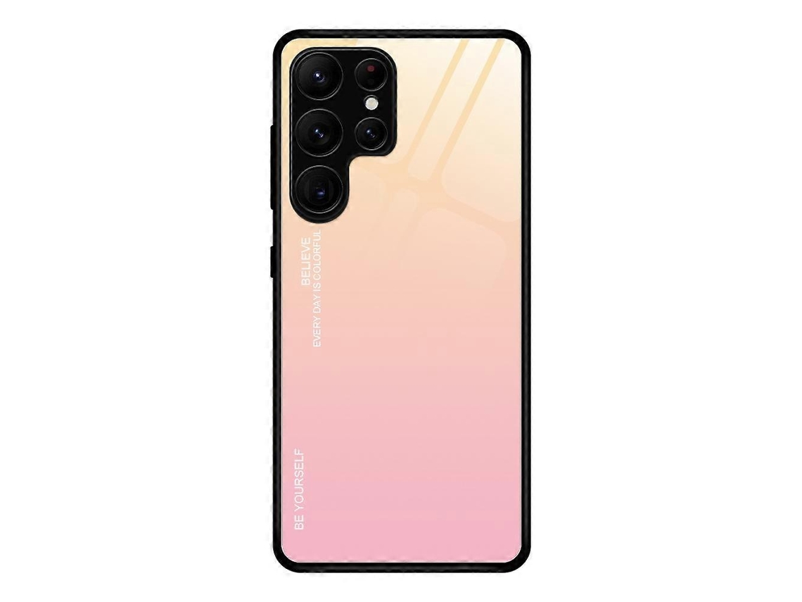 Capa De Vidro Com Gradiente Colorido Para Samsung Galaxy S23 Ultra 5g